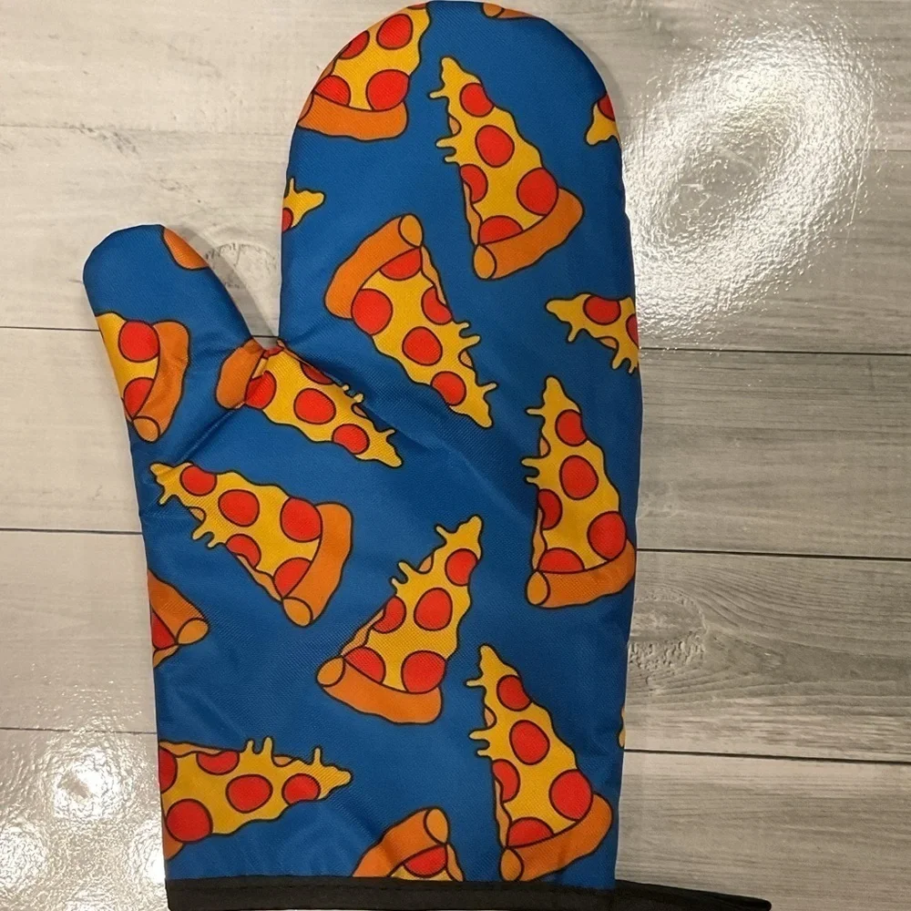Oven Mitt Pizza Doodle Pattern Kitchen Oven Glove Cookware Bakeware BBQ
